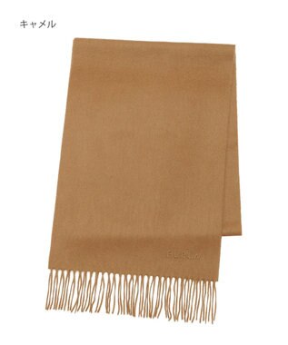 MOONBAT 【洗えるカシミヤ】FURLA カシミヤ100%無地マフラー／幅30cm キャメル