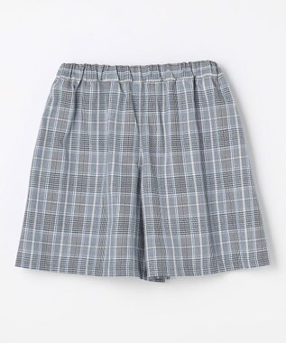 組曲 KIDS 【150-160㎝】グレンチェック キュロット サックスブルー