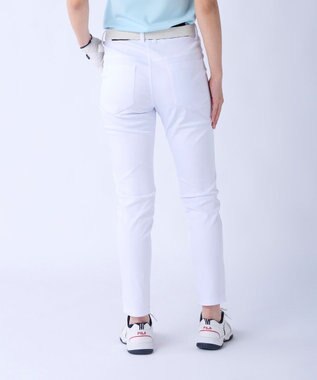 FILA GOLF／marie claire 【FILA GOLF】 ウェストロゴジャガードゴムツイルロングパンツ ホワイト