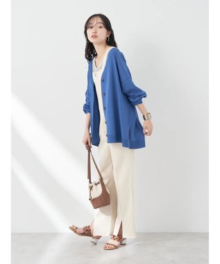 earth music&ecology Ｖネックビッグシルエットカーディガン Blue