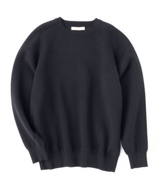 UNFILO MENS 【新色追加】スウェットライク クルーニット [24年秋冬商品] ブラック