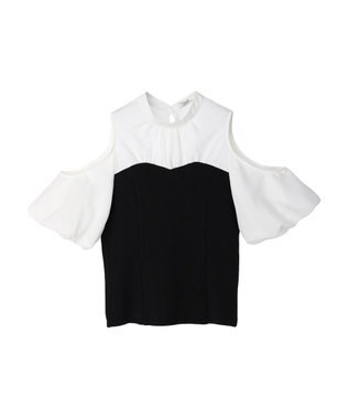 earth music&ecology オープンショルダードッキングプルオーバー Ivory