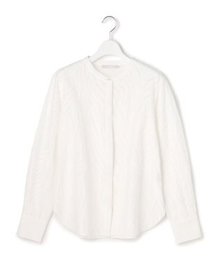 ICB L カットジャガードジャージー デザイントップス オフホワイト