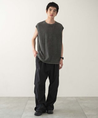 WEGO 【ユニセックス着用ITEM/MLサイズ展開/綿100%】スリーブレスコットンT ブラックその他