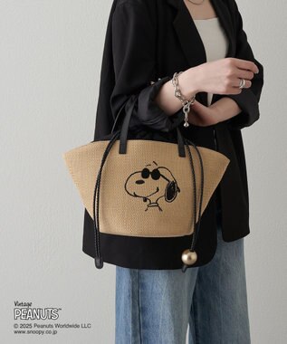 russet 【2025SS】《PEANUTS×russetコラボ第二弾》カゴトートバッグ小(CE-1515) Ivory