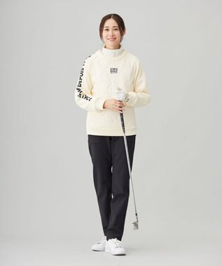 23区GOLF 【WOMEN】中綿キルトプルオーバー 着脱楽ちん 便利なポケット付 1枚で決まる アイボリー系
