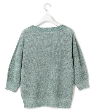 23区 ピュアリネン パフスリーブ ニット ピーコックグリーン系