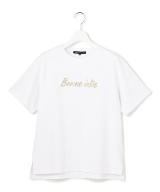 23区 【~6/28まで受注生産】カスタマイズ スパンコール刺繍 半袖 Tシャツ ホワイト×ゴールド