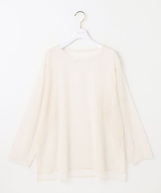 ANY SIS L 【貴島明日香さんコラボ】チュールレイニャード猫 Tシャツ アイボリー×フォト