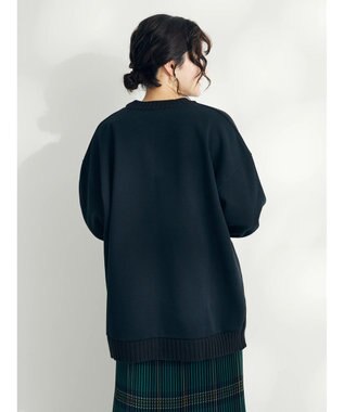 CRAFT STANDARD BOUTIQUE 片畔ニットドッキングチュニック Black