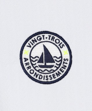 23区GOLF 【WOMEN】【UVケア】ストレッチタックジャガード 半袖シャツ 通気性に優れて涼やか！ ホワイト系