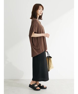 Green Parks 接触冷感半袖コクーンゆるプルオーバー Brown