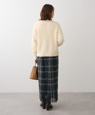 Green Parks シャギーＶネックカーディガン Ecru