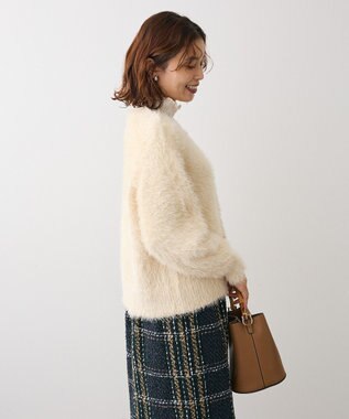 Green Parks シャギーＶネックカーディガン Ecru