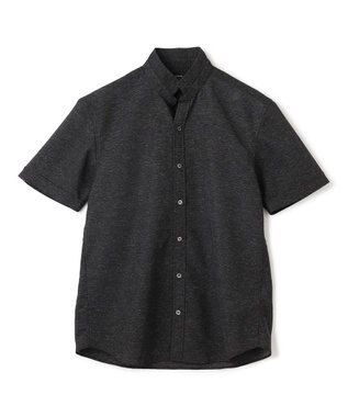 JOSEPH HOMME 新素材【軽量/通気性/清涼感/洗える/ストレッチ】レノクロスストレッチ　ウィングカラー半袖シャツ ブラック系