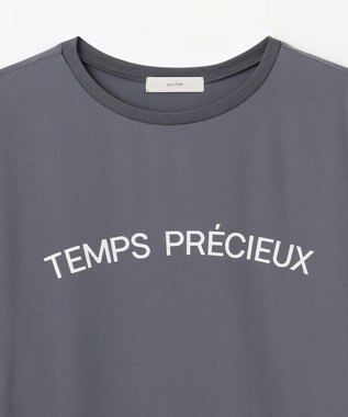 ANY ジョーゼットロゴプリントTシャツ チャコール