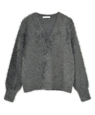 Green Parks シャギーＶネックカーディガン Gray