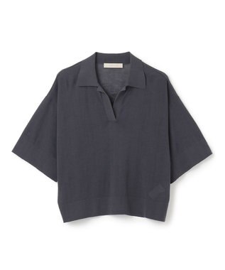 UNFILO L フロスティコットン スキッパーニット チャコール