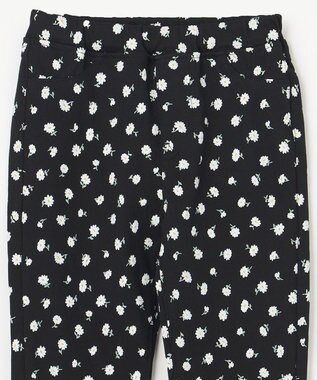 ANY KIDS 総柄 カット パンツ ブラック×花柄