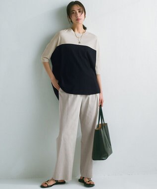 23区 フェイクレザー カットアウト トートバッグ ブラック系