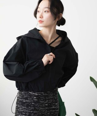 WEGO ショートナイロンブルゾン ブラック