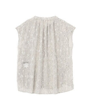 YECCA VECCA シアードット柄ブラウス Off White