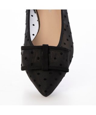 MODE ET JACOMO <carino>ドットチュールパンプス ブラック