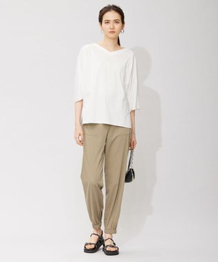 ICB 【洗える】 キュプラナイロンストレッチ ジョグパンツ オリーブ系