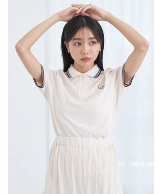 earth music&ecology ハートロゴ刺繍ポロ Ivory