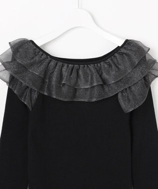 Feroux 襟フリル ニット ブラック系