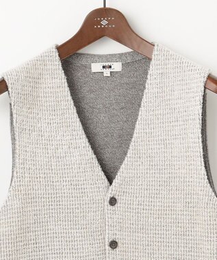 JOSEPH ABBOUD 【キングサイズ・イタリア糸使用/洗える】メリノブレンドモール ニット ベスト ライトグレー系7