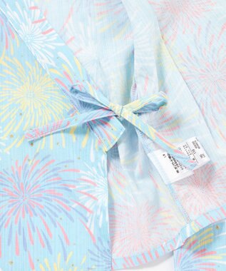 ANY KIDS 【簡単着付け】2WAY セパレート浴衣セット サックスブルー×花火