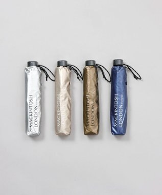 AURORA 【MACKINTOSH LONDON（マッキントッシュ ロンドン）】メタリックコーティング晴雨兼用傘（折りたたみ） シルバー