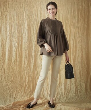 23区 L 【SLOW/洗える】SLOW DENIM タイトストレート デニム ベージュ系