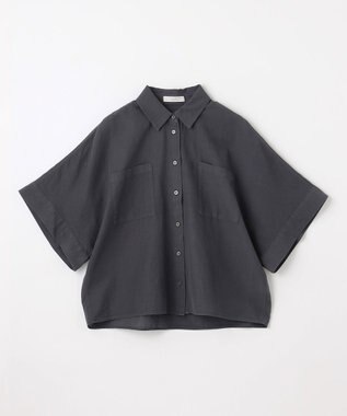 ANY 【手洗い可】コットンリネンブラウス チャコール