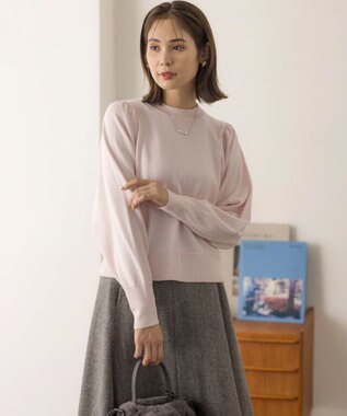 組曲 【WEB限定】ELENAスパンコールバックパール ニット ピンク系