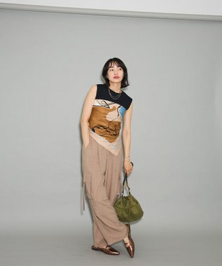 Green Parks ・モダンパターンスカーフ　９０×９０ Beige