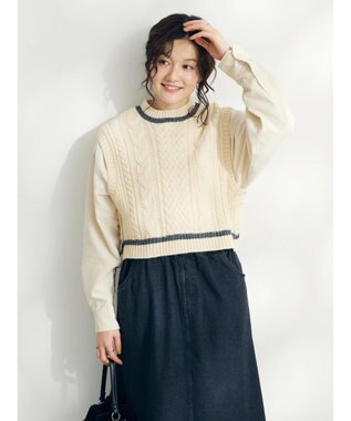 CRAFT STANDARD BOUTIQUE ２ＷＡＹケーブルニットベスト Ivory