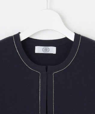 J.PRESS LADIES 【洗える】DECOR ニット ジャケット ネイビー系