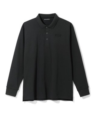 ZERO HALLIBURTON 【吸汗速乾・UVケア】鹿の子 ポロロングシャツ ZHG-A4A 1b 82851 ゴルフウェア ブラック
