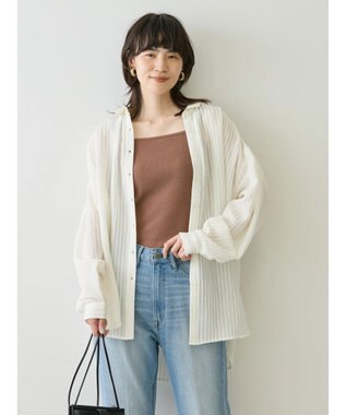 AMERICAN HOLIC ドビーストライプシャツ Ivory