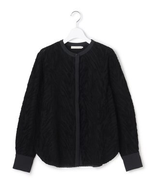 ICB L カットジャガードジャージー デザイントップス ブラック