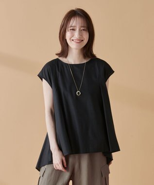 ANY 【洗濯機可能】シルキーソフトブラウス ブラック