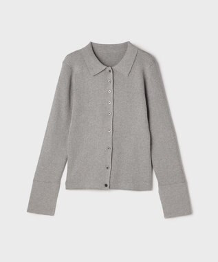 GRACE CONTINENTAL リブシャツニットトップ グレー