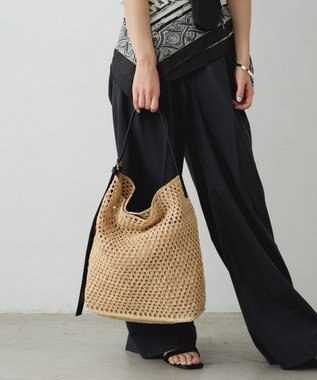 russet 《かごバッグ》インドラフィアワンショルダーバッグ(TI-369) Natural