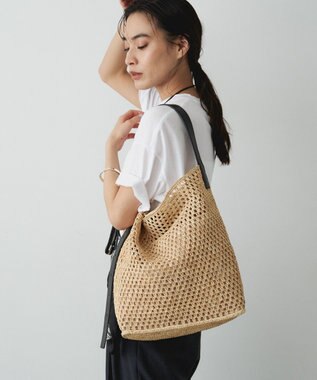 russet 《かごバッグ》インドラフィアワンショルダーバッグ(TI-369) Natural