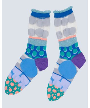 COQ DOTS CARNIVAL シアードットソックス ブルー