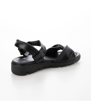 ing <ing>「もちっと新感覚」ソフトストレッチサンダル ブラック