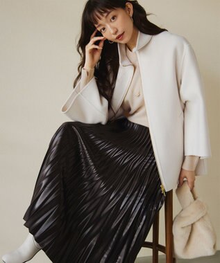 23区 【Oggi2月号掲載/洗える】ピュアカシミヤ クルーネック ニット ベージュ系