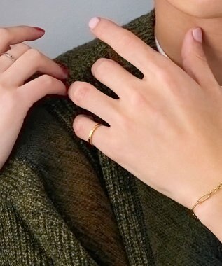 Phoebe 【金属アレルギー対応】メタルリーフカットリング　ゴールド　9号/11号/16号　サージカルステンレス ゴールド